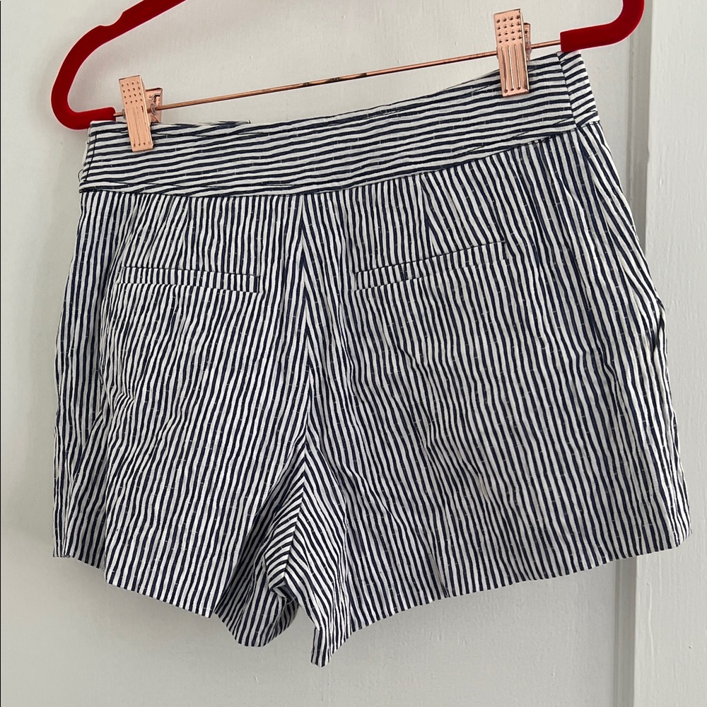Derek Lam Navy and White Striped Shorts - Picture 4 of 7